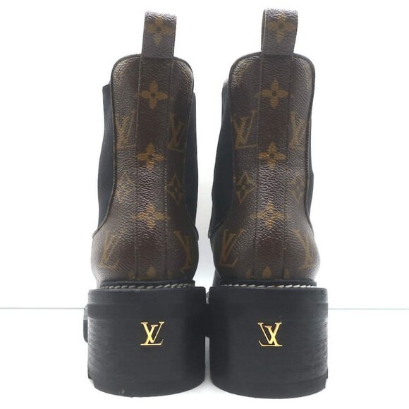 Louis Vuitton LV Beaubourg Ankle Boots Brown Monogram Canvas Size 38 - Picture 9 of 14